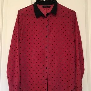 Hot pink polka dots blouse